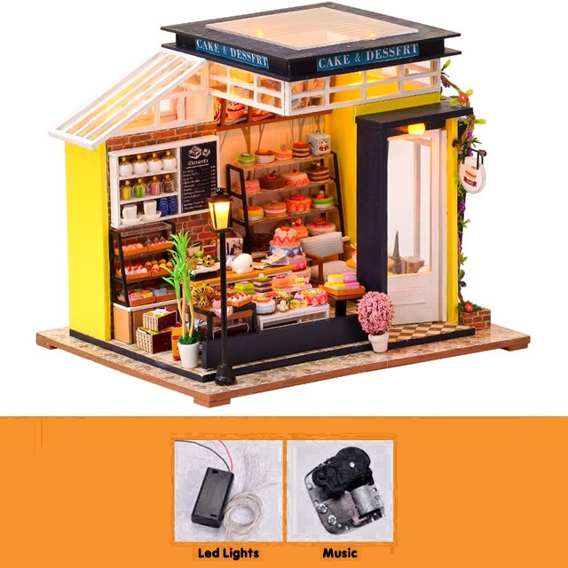 Cutebee Cake House DIY Dollhouse Kit — box and pieces
