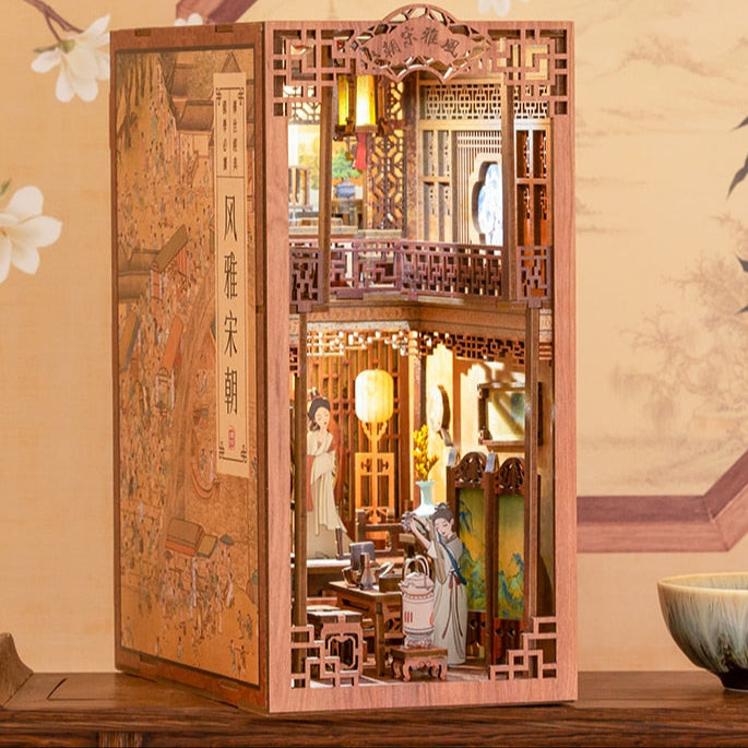Cutebee Elegant Song DIY Book Nook Kit — detalied side view