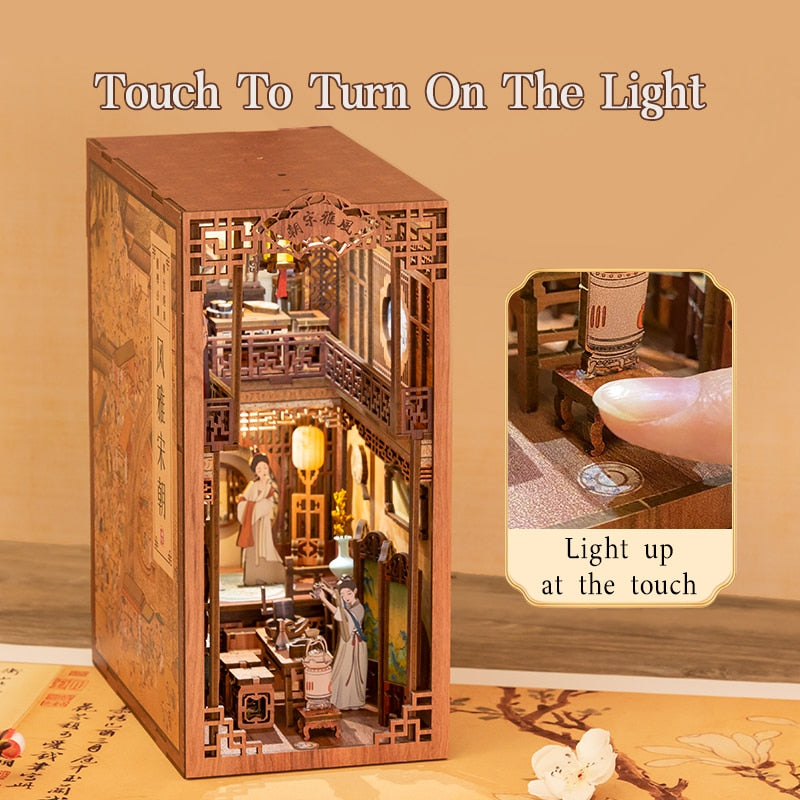 Cutebee Elegant Song DIY Book Nook Kit — angled close-up