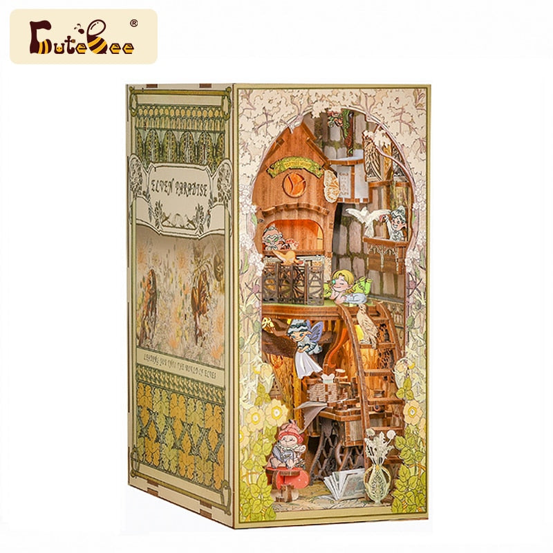 Cutebee Elven Paradise DIY Book Nook Kit — box and pieces