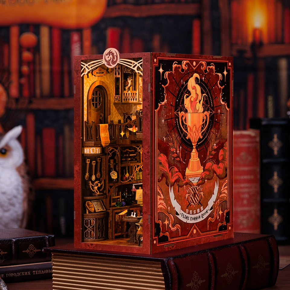 Cutebee Flame Common Room DIY Book Nook Kit — front angle