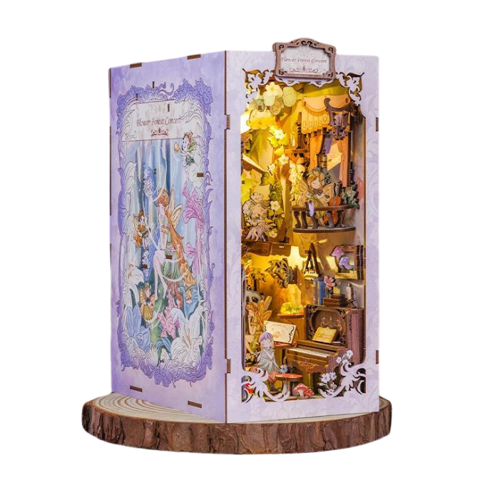 Flower Forest Book Nook Kit — open display view