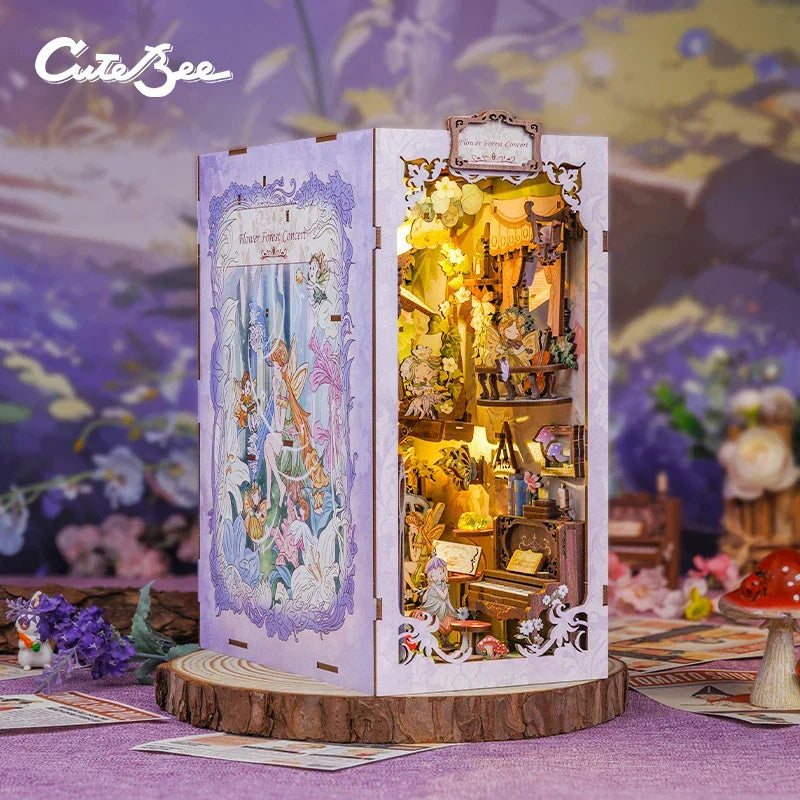Flower Forest Book Nook Kit — angled close-up