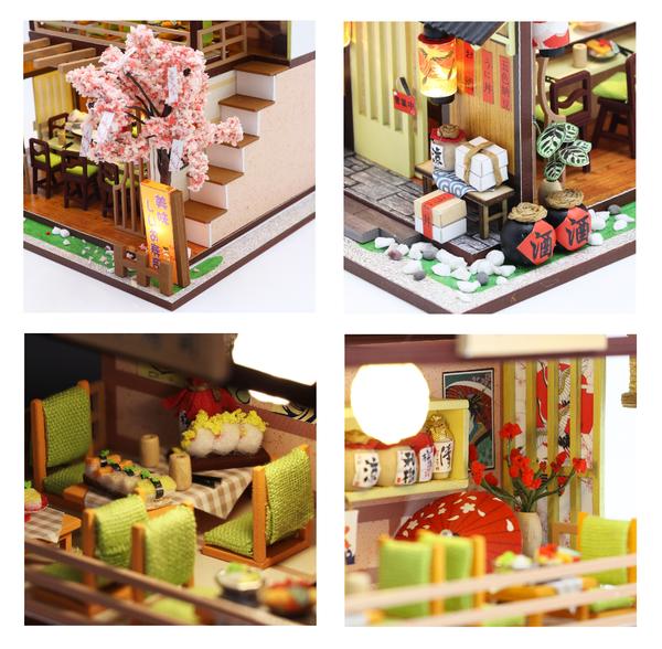 Cutebee Gibbon Sushi DIY Dollhouse Kit — box and pieces