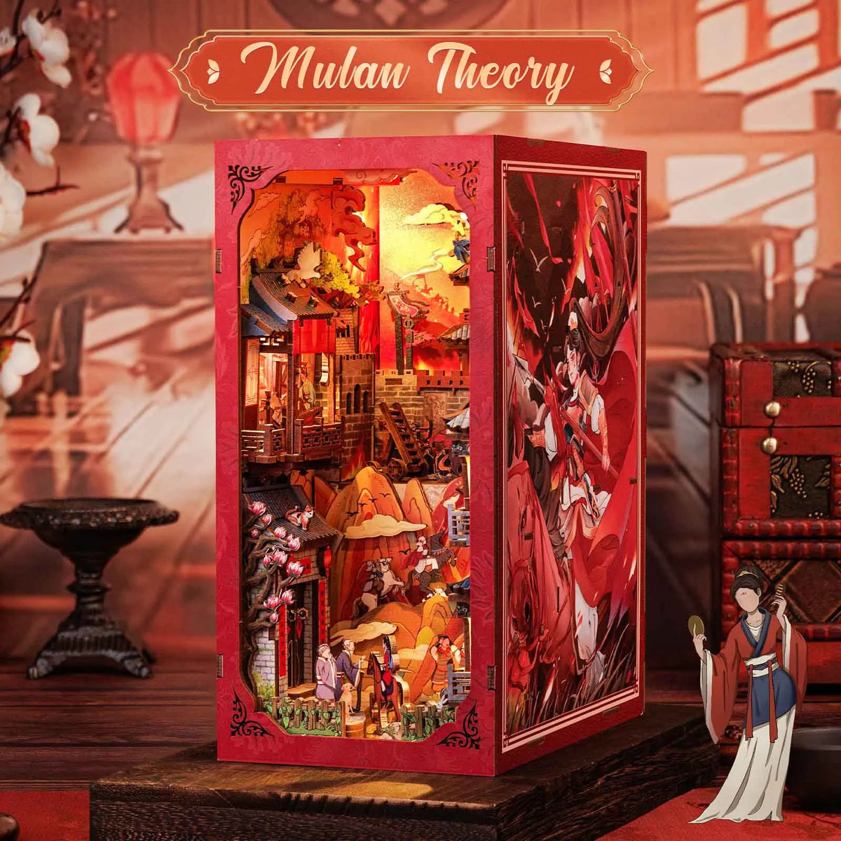 Cutebee Legend Of Mulan DIY Book Nook Kit — scene view