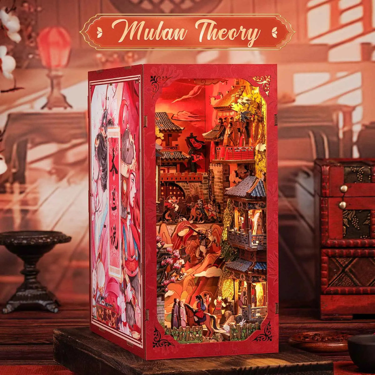 Cutebee Legend Of Mulan DIY Book Nook Kit — box and pieces