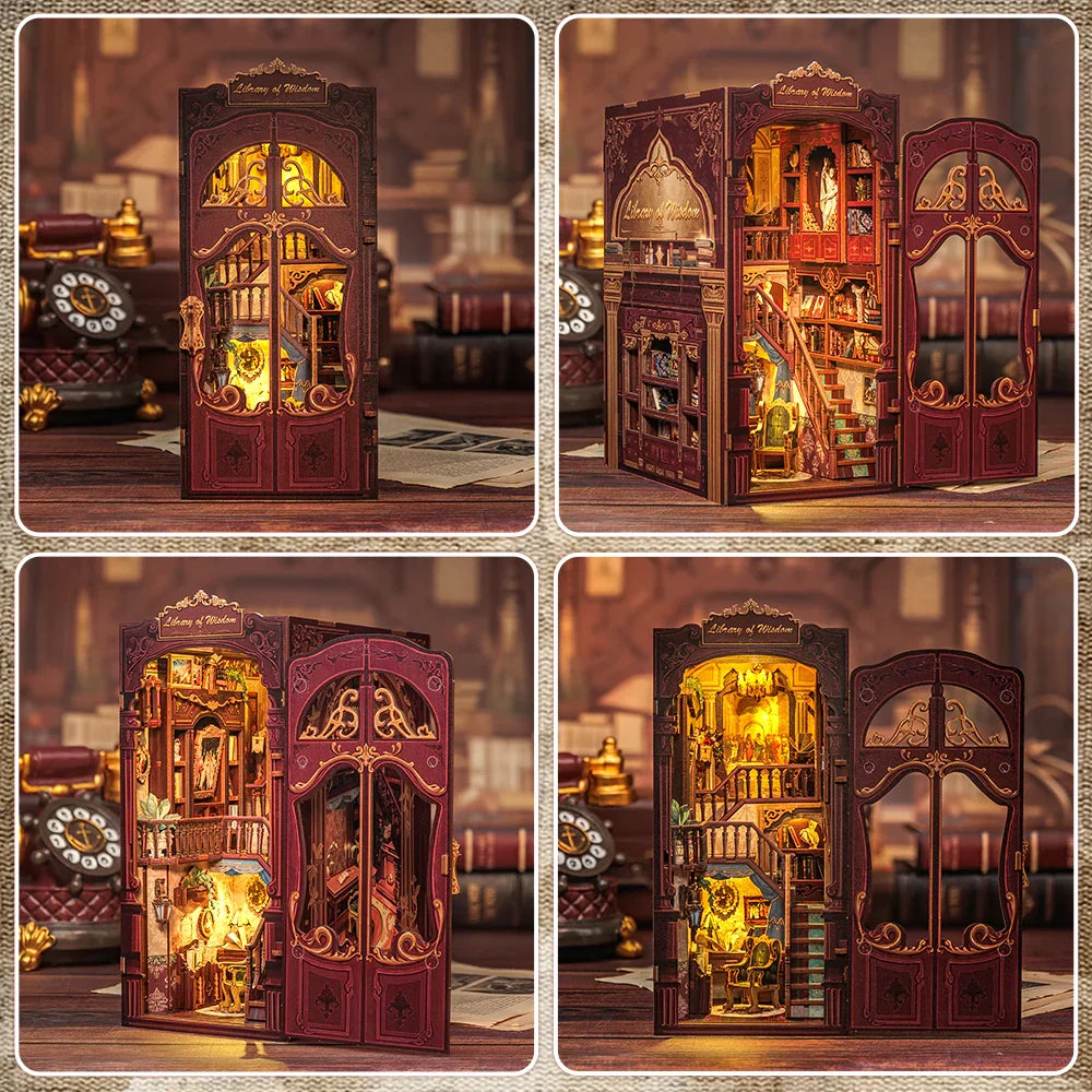 Cutebee Library Of Wisdom DIY Book Nook Kit — box and pieces