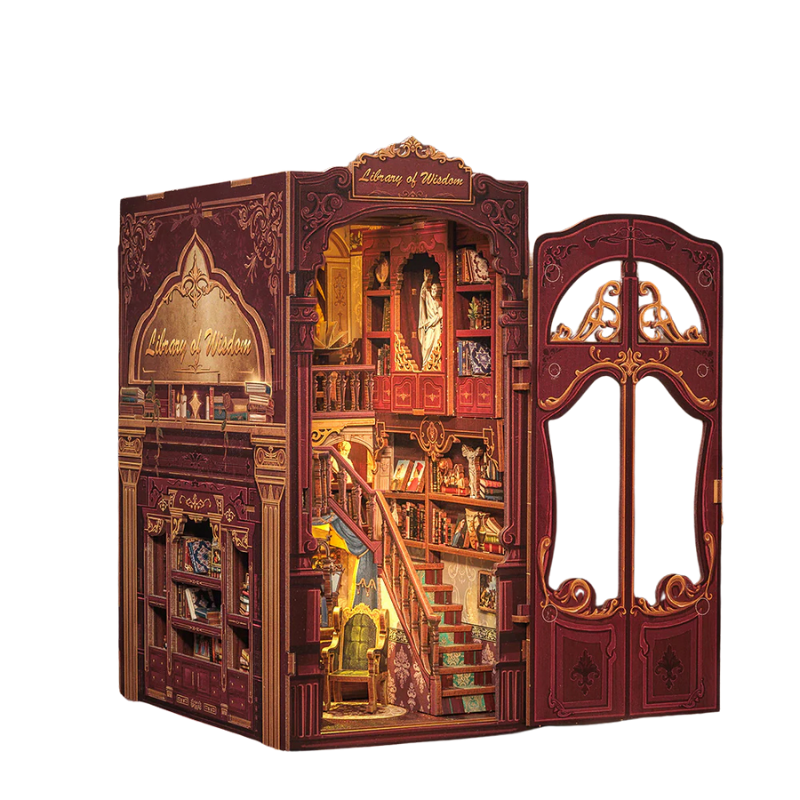 Cutebee Library Of Wisdom DIY Book Nook Kit — detalied side view