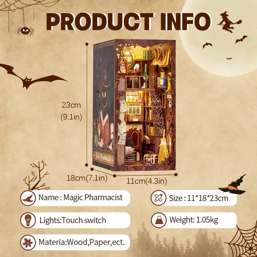 Cutebee Magic Pharmacist DIY Book Nook Kit — detalied side view