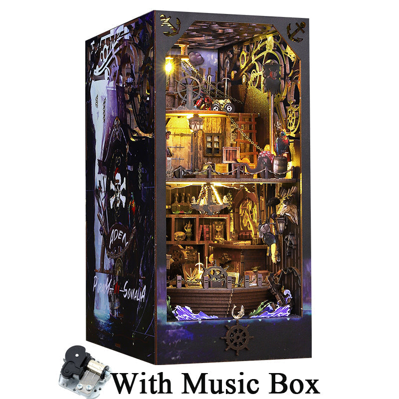 Cutebee Magic Pirate Ship DIY Book Nook Kit — box and pieces