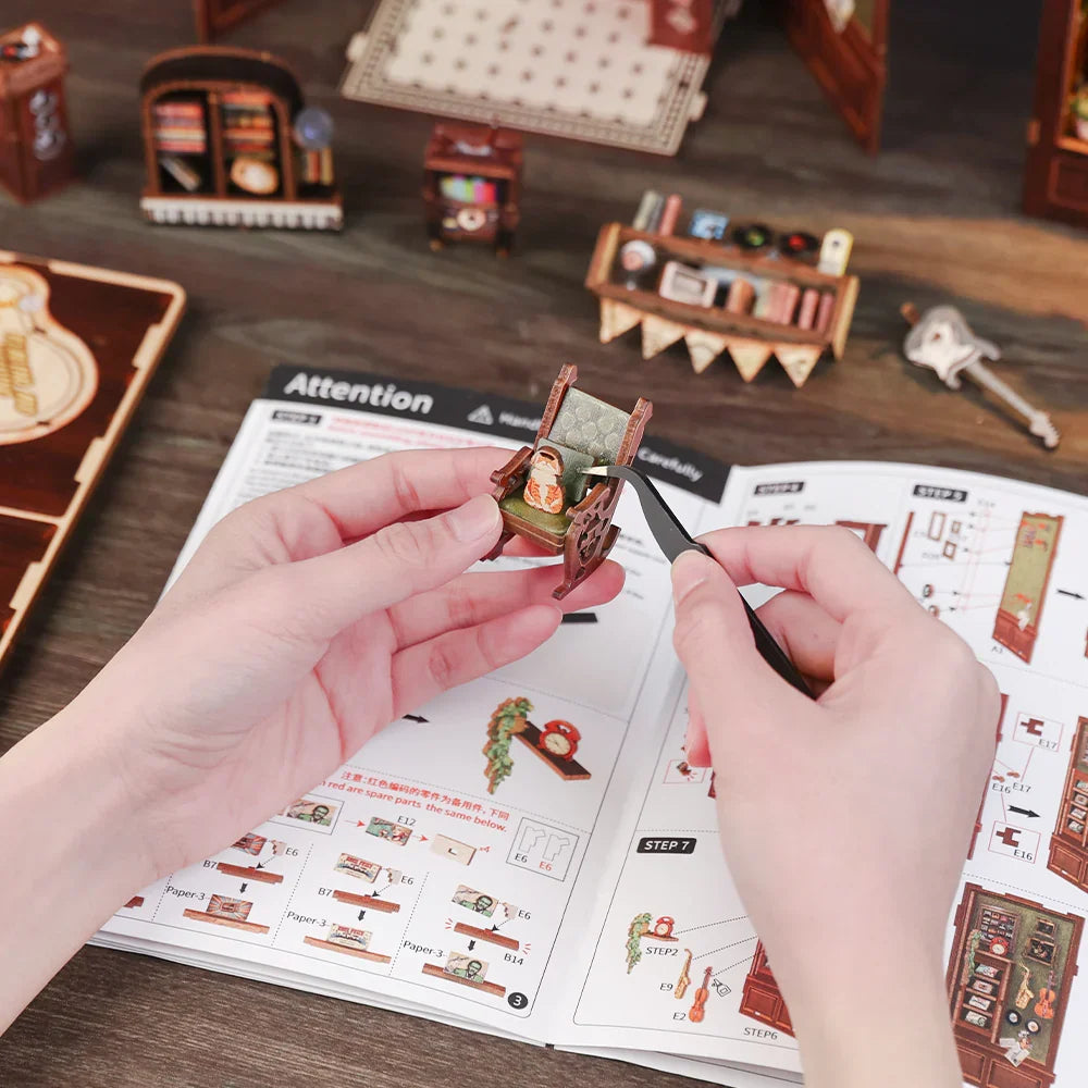 Music Bookshop Book Nook Kit — angled close-up