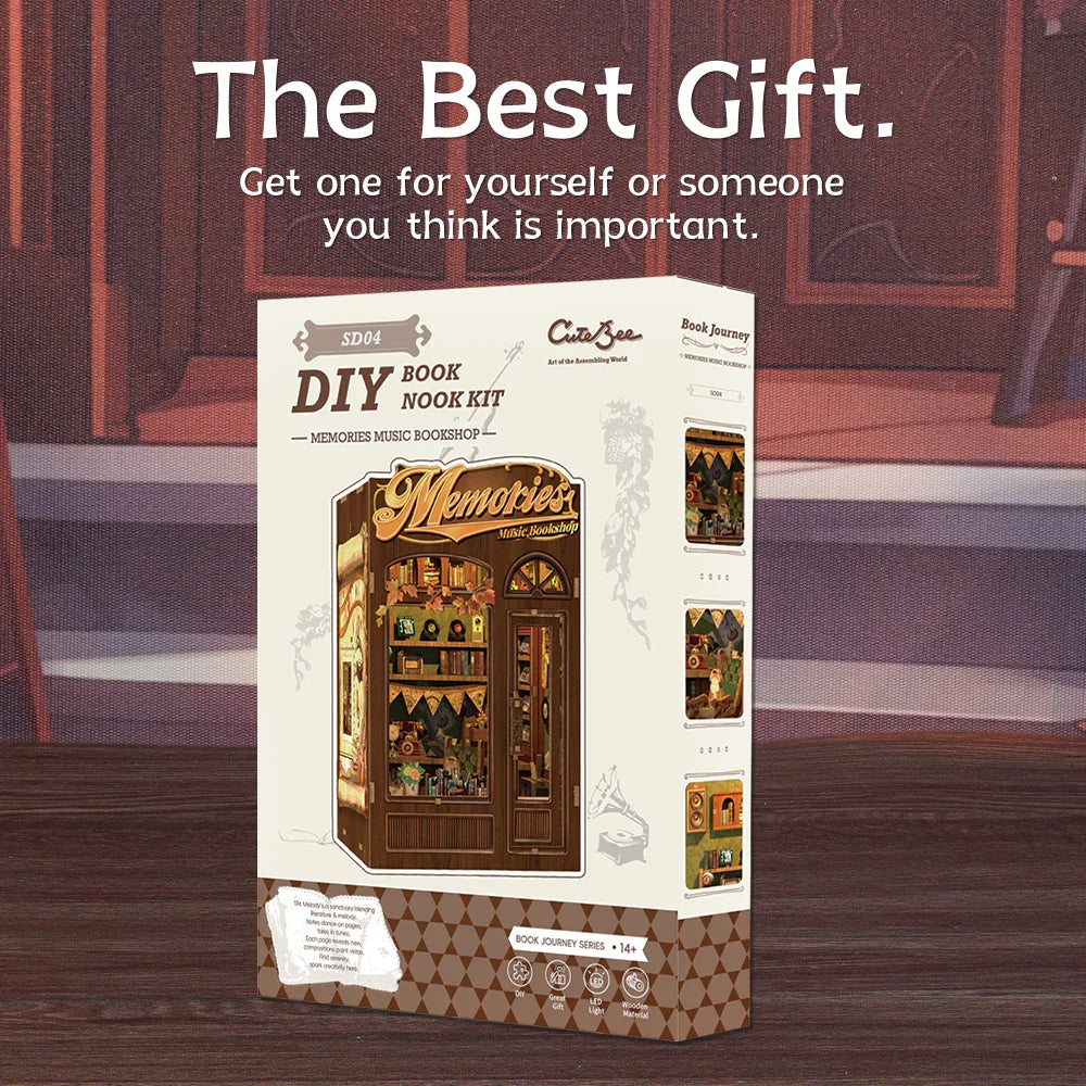 Music Bookshop Book Nook Kit — scene view