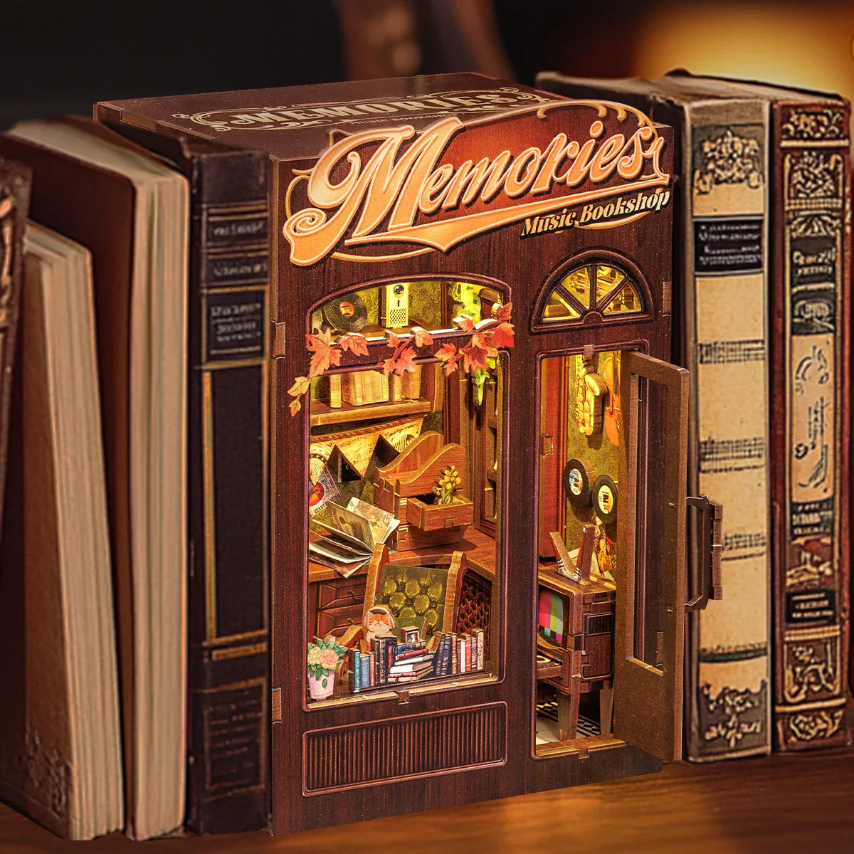 Music Bookshop Book Nook Kit — open display view