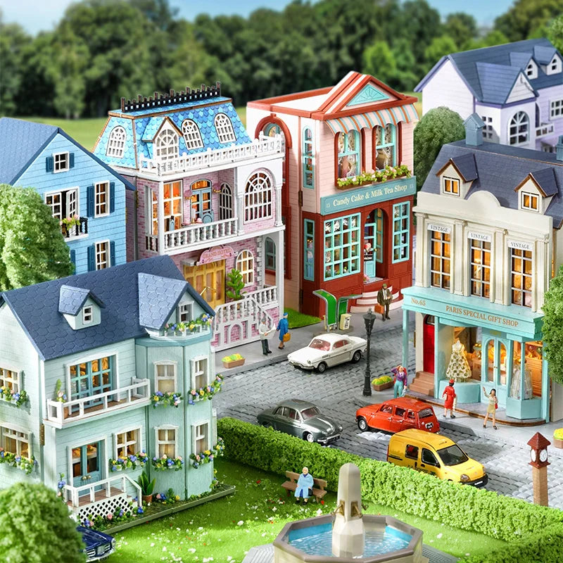 Cutebee Villa Garden DIY Miniature House Kit — open display view