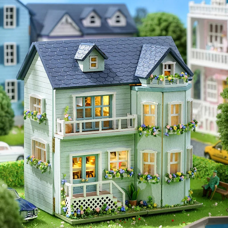 Cutebee Villa Garden DIY Miniature House Kit — angled close-up