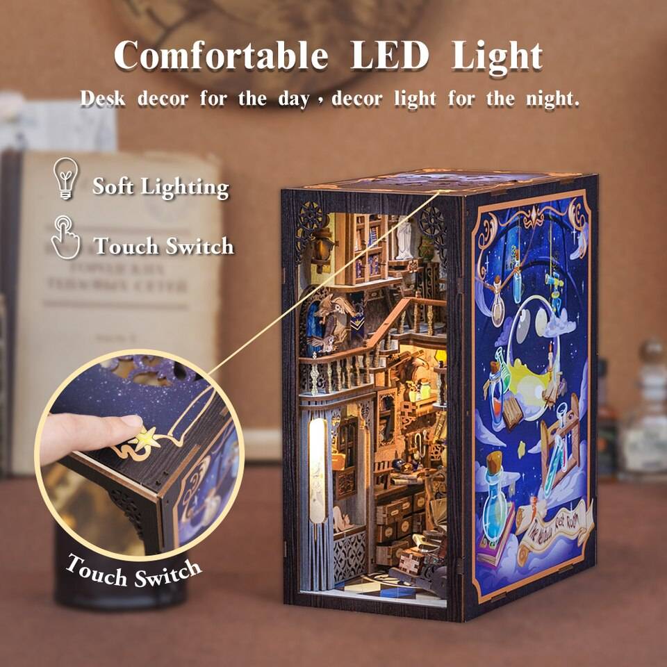 Cutebee Nebula Common Room DIY Book Nook Kit — front angle