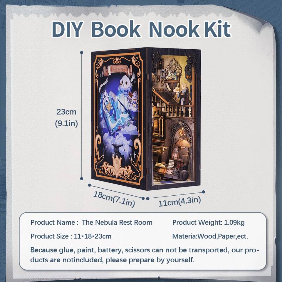 Cutebee Nebula Common Room DIY Book Nook Kit — scene view
