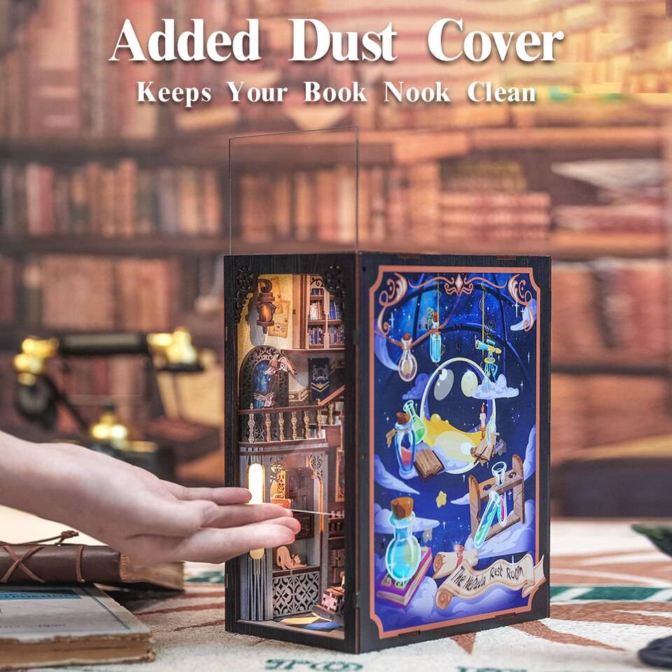 Cutebee Nebula Common Room DIY Book Nook Kit — box and pieces