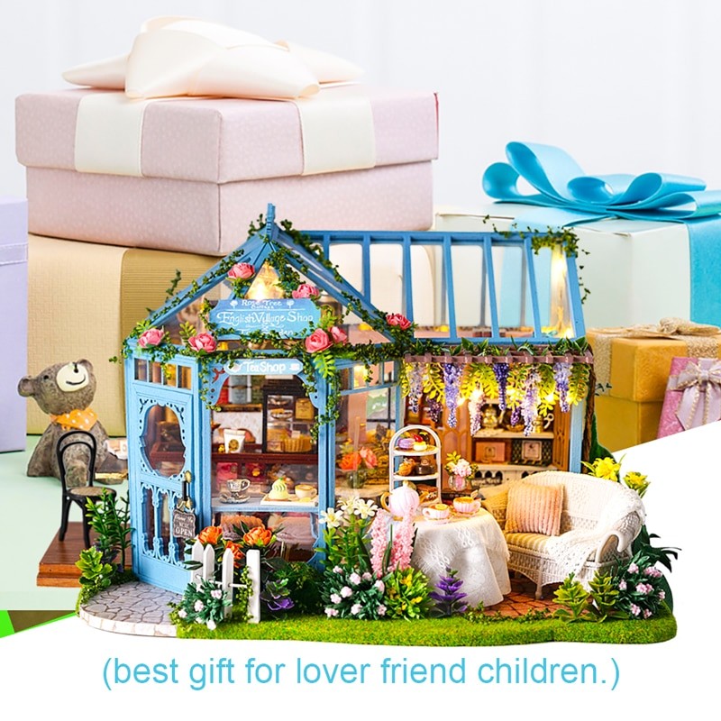 Rose Garden Tea House Dollhouse — scene view