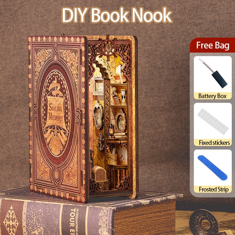 Cutebee Sailing Memory DIY Book Nook Kit — box and pieces