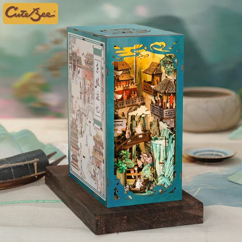 Cutebee Su Dongpos Life DIY Book Nook Kit — box and pieces
