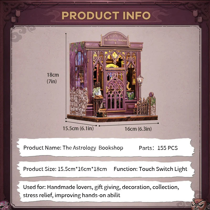 Astrology Bookshop Book Nook Kit — scene view