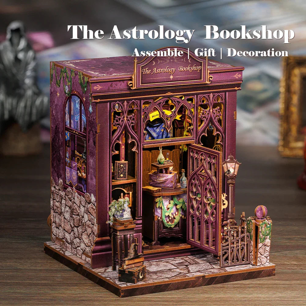 Astrology Bookshop Book Nook Kit — box and pieces