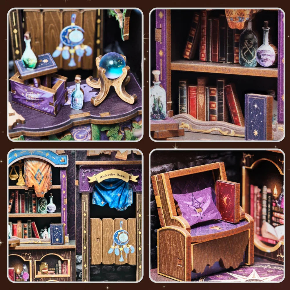 Astrology Bookshop Book Nook Kit — open display view