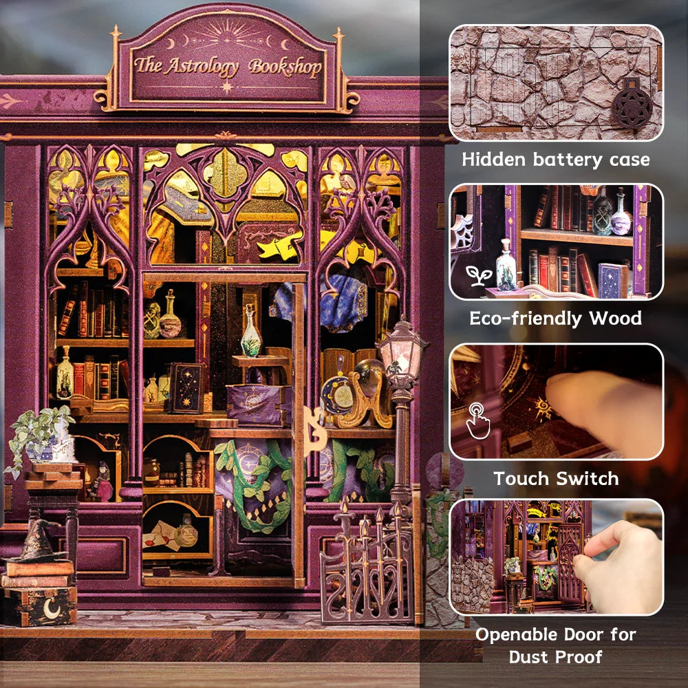 Astrology Bookshop Book Nook Kit — angled close-up