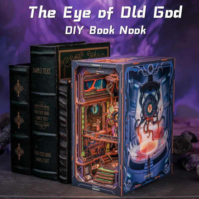 Cutebee The Eye Of Old God DIY Book Nook Kit — open display view