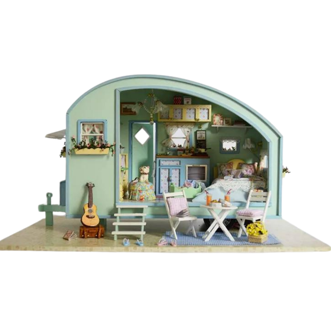Cutebee Time Travel DIY Caravan Kit — detalied side view