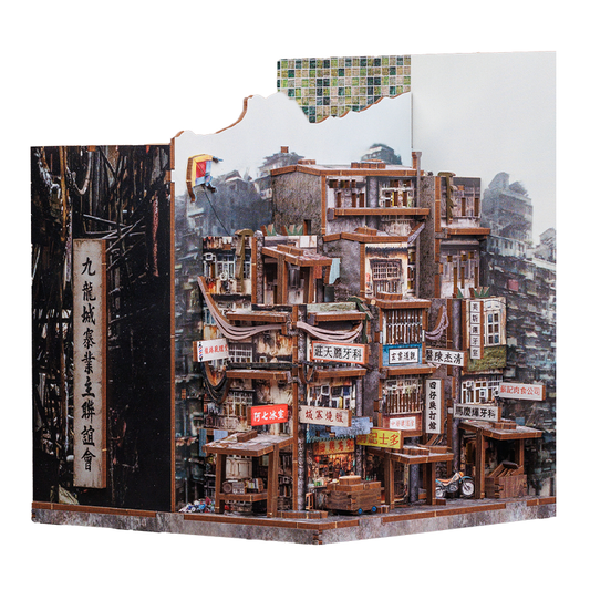 Kowloon Walled City Book Nook Kit – Twilight of the Warriors: Walled In — detalied side view