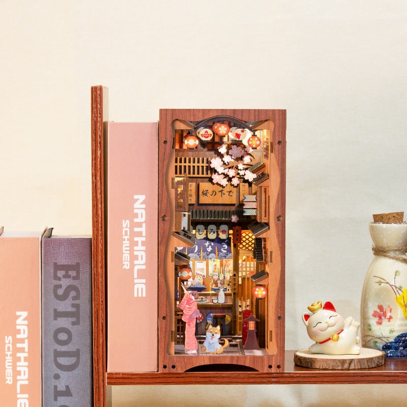 Cutebee Under The Sakura DIY Book Nook Kit — front angle