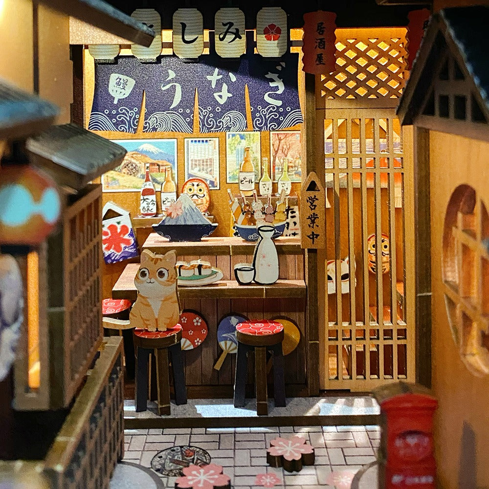 Cutebee Under The Sakura DIY Book Nook Kit — box and pieces