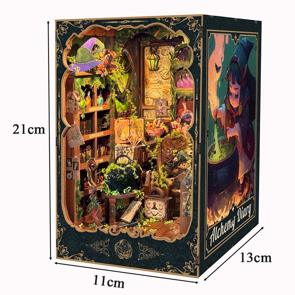 DIY Alchemy Book Nook Kit With LED Light — scene view