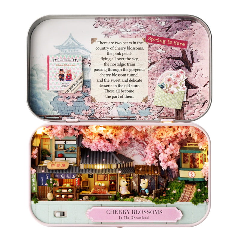 DIY Miniature Cherry Bloomsons Box Theater — detalied side view