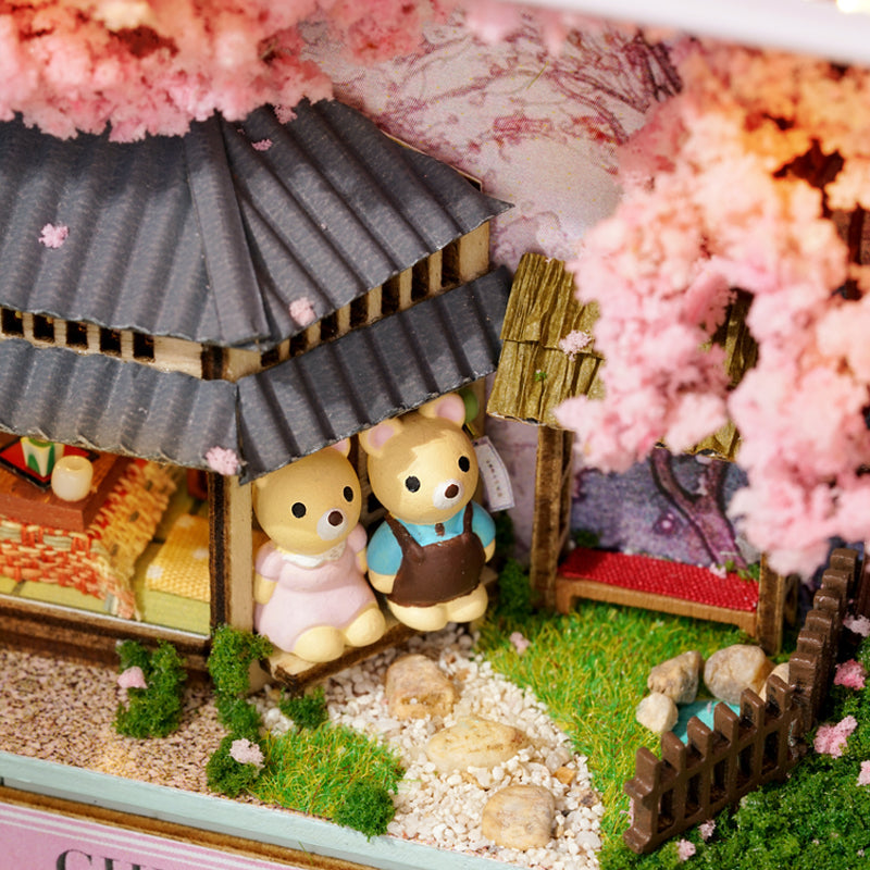 DIY Miniature Cherry Bloomsons Box Theater — angled close-up