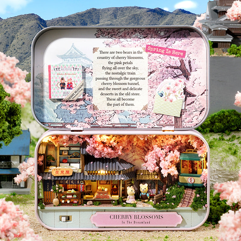 DIY Miniature Cherry Bloomsons Box Theater — scene view