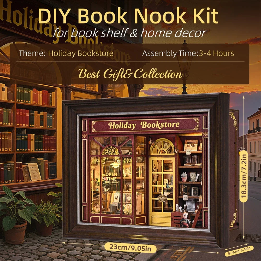 Reading Room DIY Miniature Kit — detalied side view