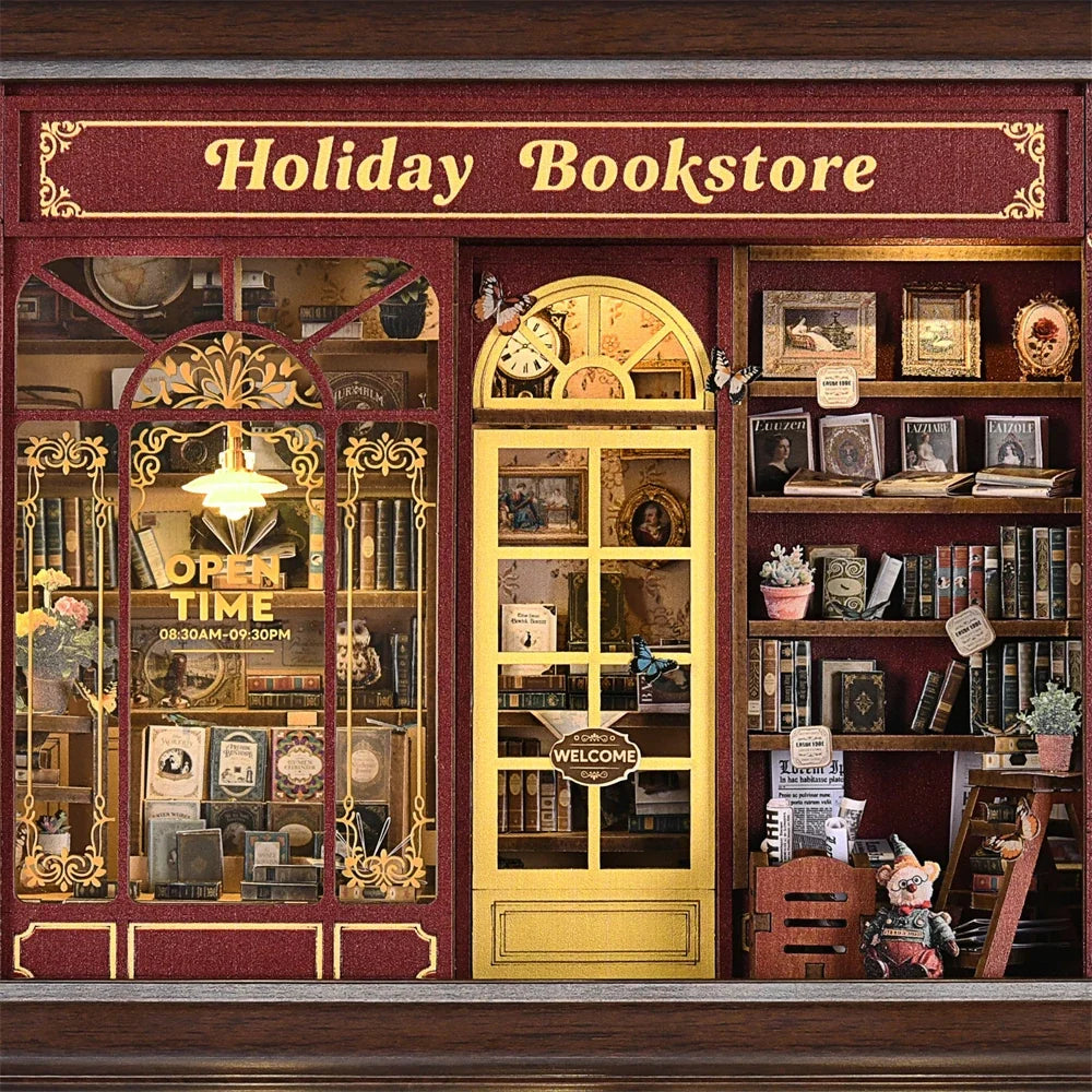 Reading Room DIY Miniature Kit — open display view