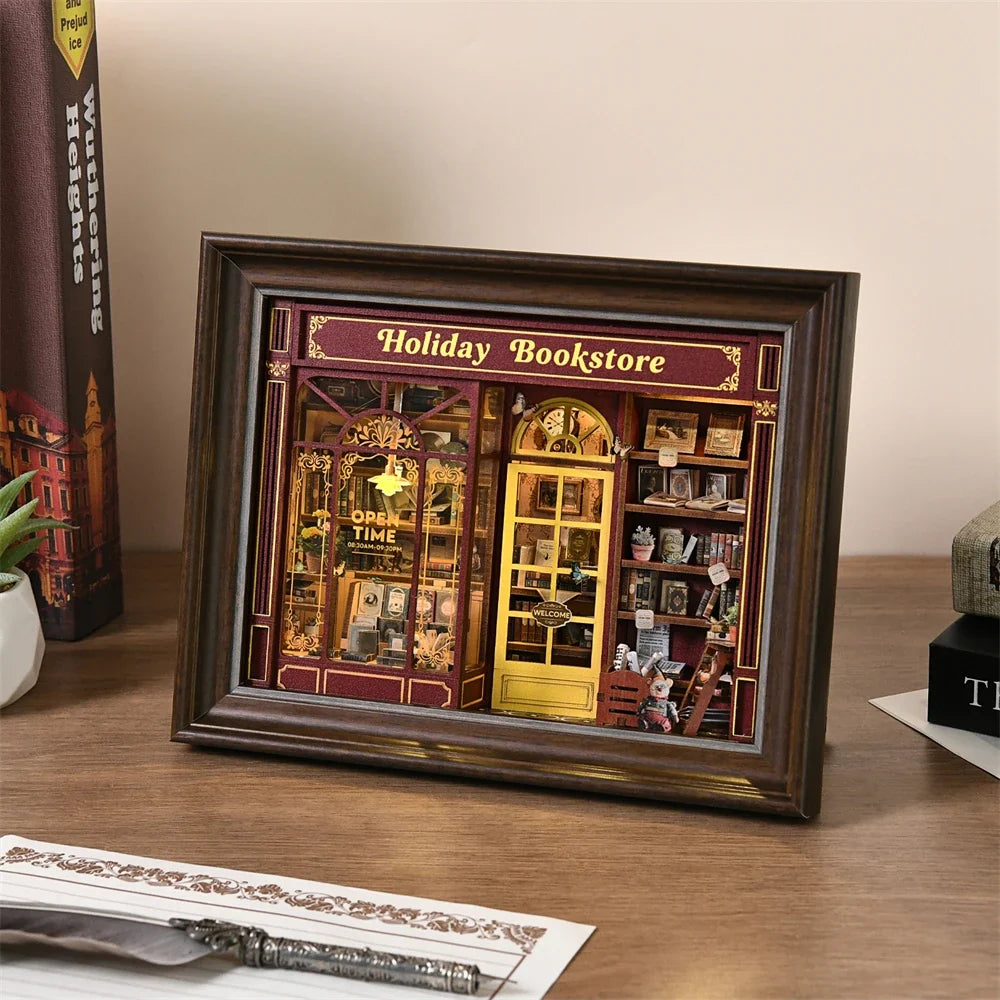 Reading Room DIY Miniature Kit — angled close-up