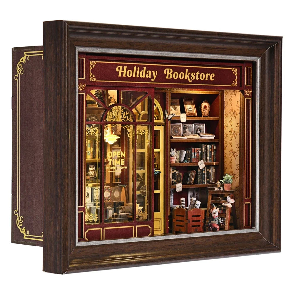 Reading Room DIY Miniature Kit — detalied side view