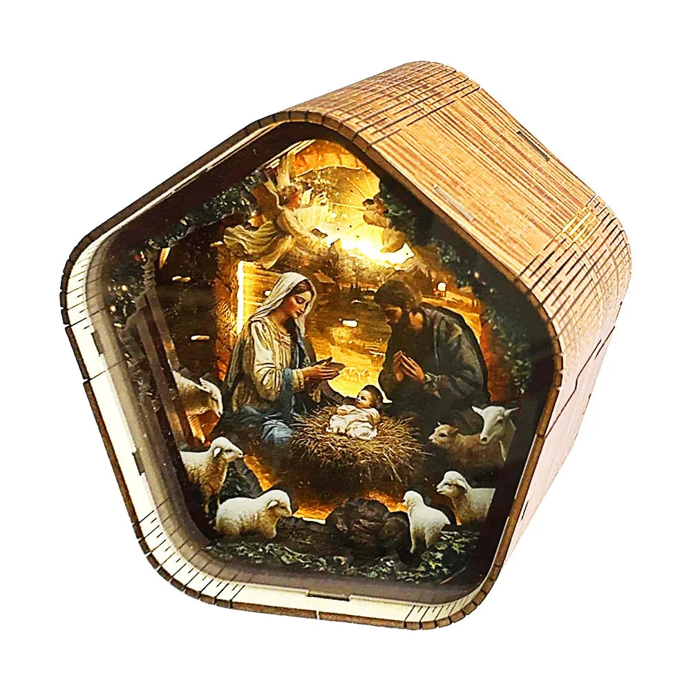Nativity Scene DIY Night Light Kit — angled close-up