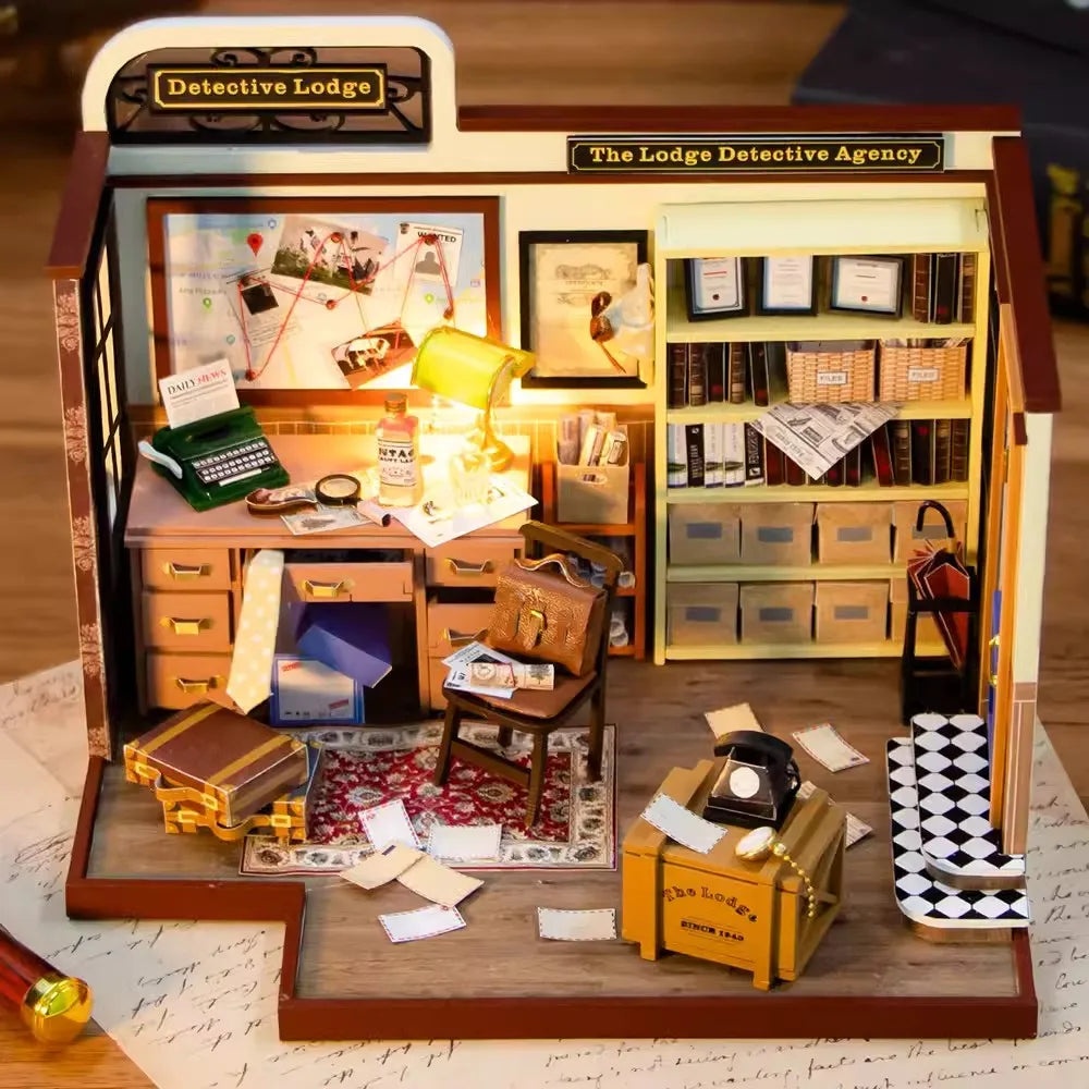 Detective Agency Of Lodge DIY Book Nook Kit — front angle