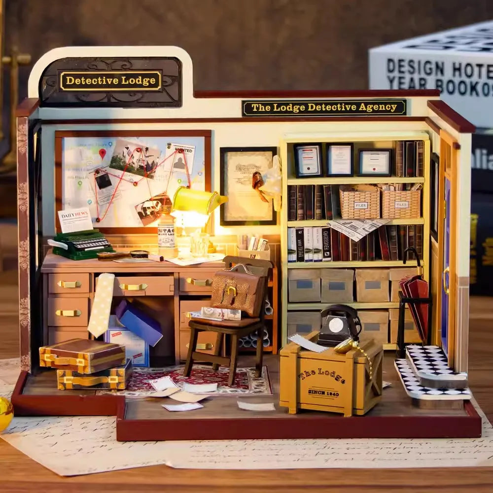 Detective Agency Of Lodge DIY Book Nook Kit — scene view