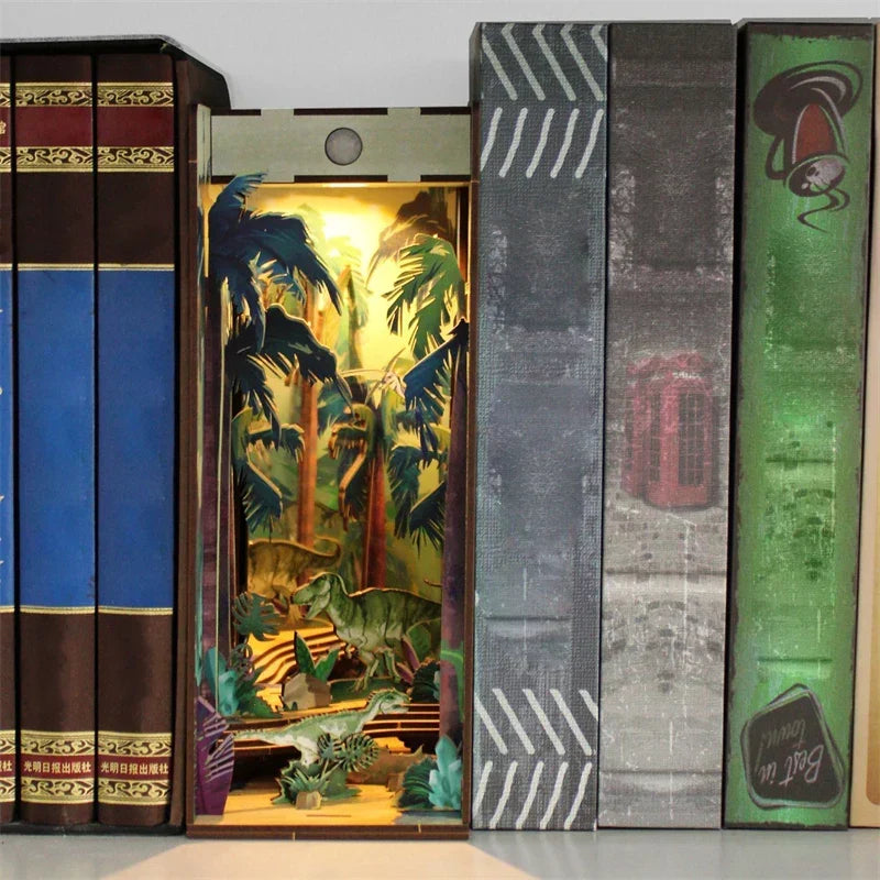 Dinosaur World DIY Book Nook Kit — open display view