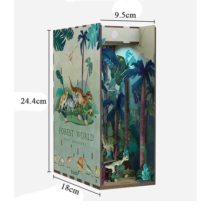Dinosaur World DIY Book Nook Kit — angled close-up