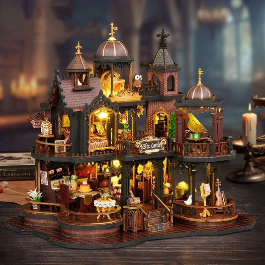 Edinburgh Castle DIY Miniature House — detalied side view