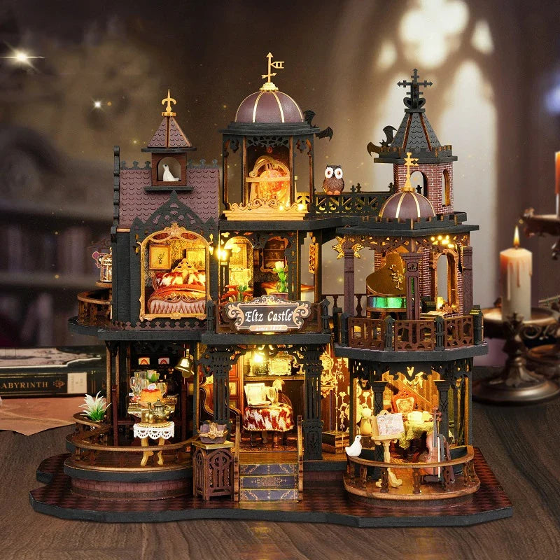 Edinburgh Castle DIY Miniature House — open display view