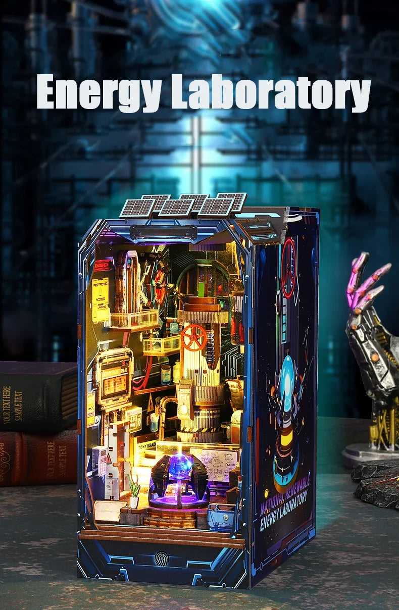 Energy Laboratory DIY Wooden Book Nook — box and pieces